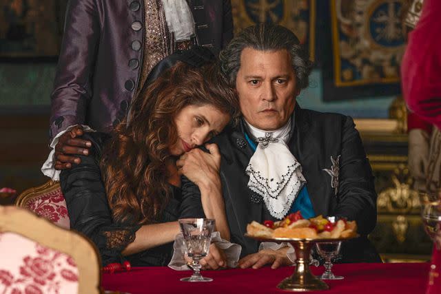 <p>Le Pacte</p> Maïwenn and Johnny Depp in "Jeanne du Barry"