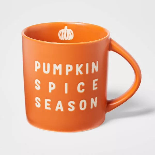 Sweet Water Decor Pumpkin Spice Orange Metal Coffee Mug -18oz : Target