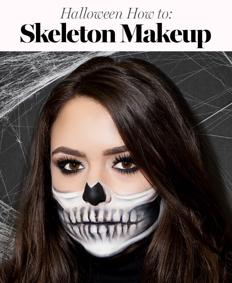 This Skeleton Halloween Makeup Tutorial Is Scary Easy to Follow