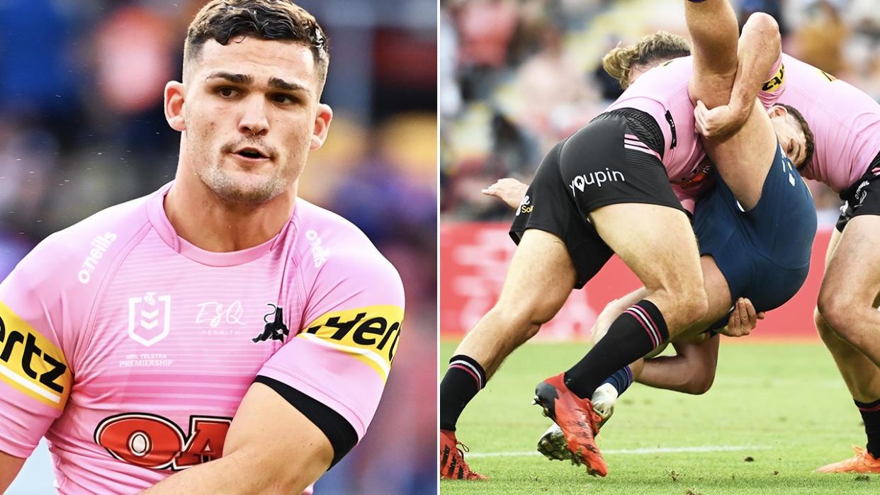 Nathan Cleary, pictured here in action against the Melbourne Storm.