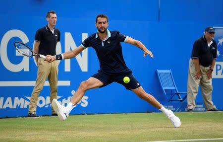 Tennis - Aegon Championships - Queen’s Club, London, Britain - June 24, 2017 Croatia's Marin Cilic in action against Luxembourg's Gilles Muller during the semi finals Action Images via Reuters/Tony O'Brien