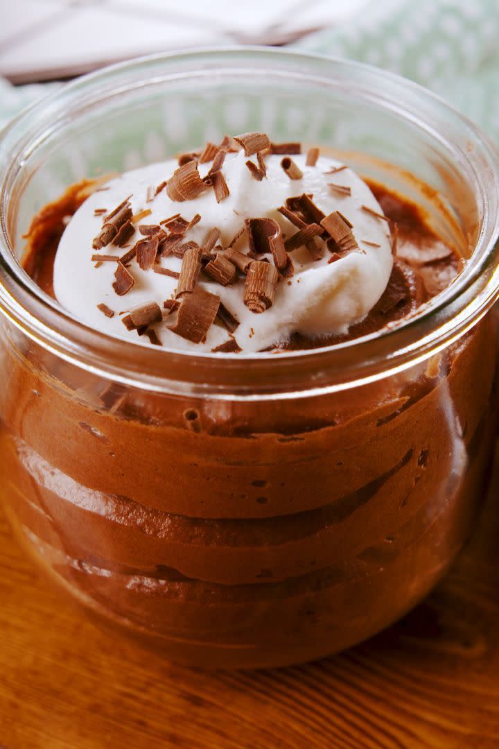 <p>In our minds, chocolate mousse is pretty much a super fluffy pudding. The chocolate flavour needs to be really strong, and the texture needs to be pillowy and smooth.</p><p>Get the <a href="https://www.delish.com/uk/cooking/recipes/a33319636/best-chocolate-mousse-recipe/" rel="nofollow noopener" target="_blank" data-ylk="slk:Chocolate Mousse;elm:context_link;itc:0;sec:content-canvas" class="link ">Chocolate Mousse</a> recipe.</p>