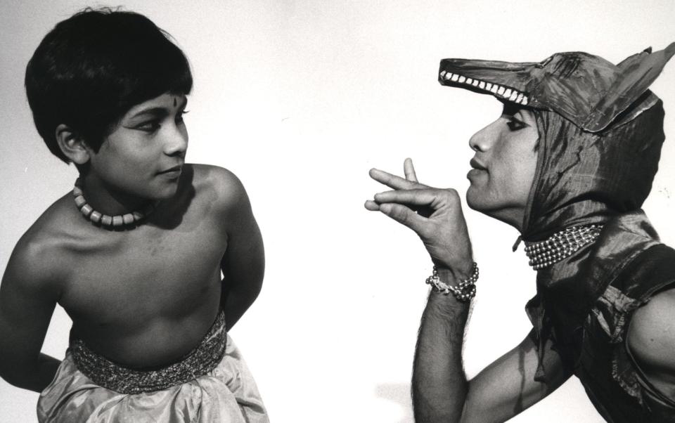 Khan launched his career in the Adventures of Mowgli tour (1984–1985) produced by the Academy of Indian Dance - Alan Dilly/Akademi archives