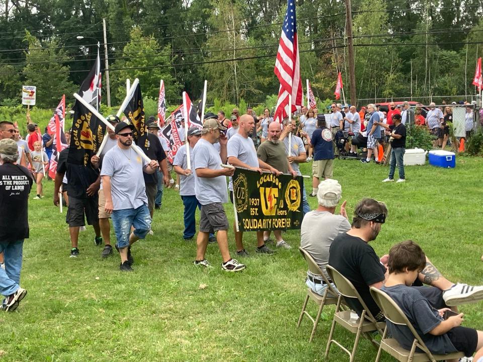 UE rally
A procession of members of the United Electrical, Radio and Machine Workers of America began to arrive Aug. 21 at Napier Park in Lawrence Park Township, where the UE was holding a rally as its strike against Wabtec continued.