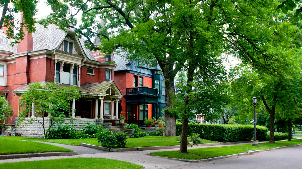 Homes in an quiet urban neighborhood in St.