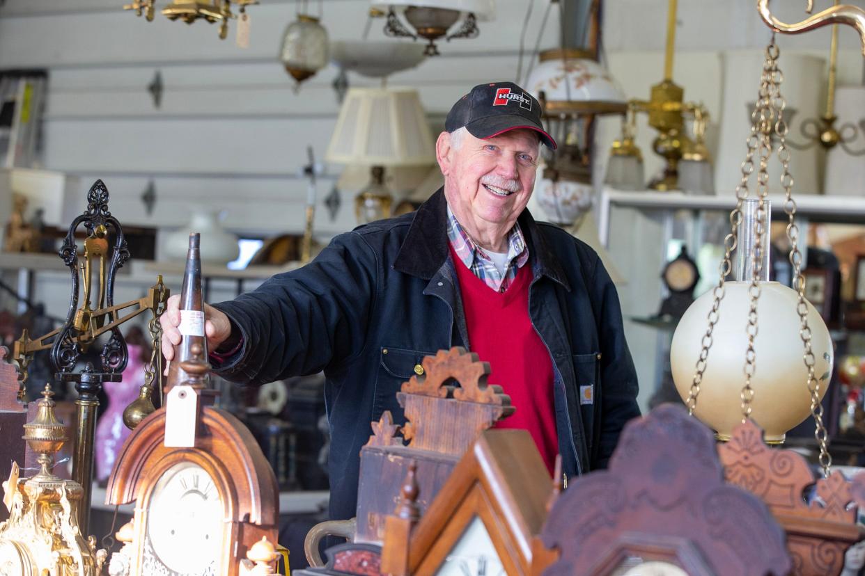 Jeffrey A. Lipman, owner of Red Barn Antiques, LLC, showcases his fine antique furnishings and accessories at Red Barn Antiques, LLC in New Egypt, NJ Monday, December 4, 2023.