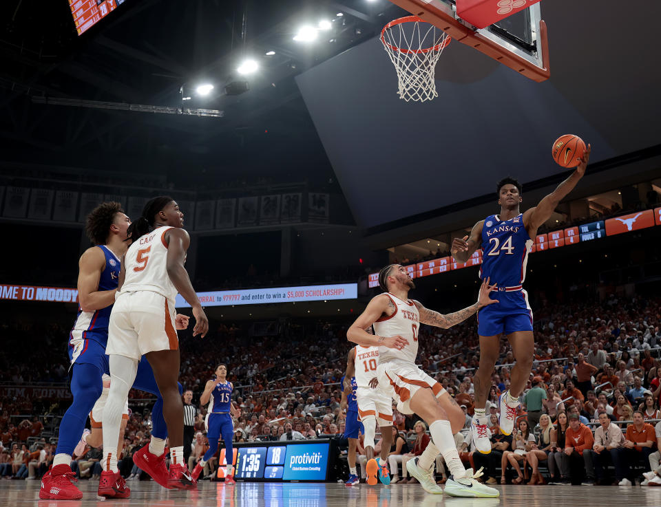 Kansas and Texas are the two favorites in the Big 12 tournament. (Photo by Chris Covatta/Getty Images)