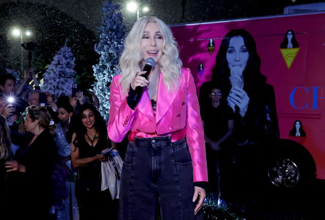 <p>Frazer Harrison/Getty</p> Cher in Santa Monica in October 2023