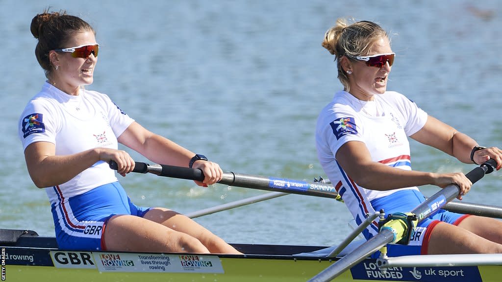 Para-rowers Frankie Allen and Giedre Rakauskaite competing for Great Britain