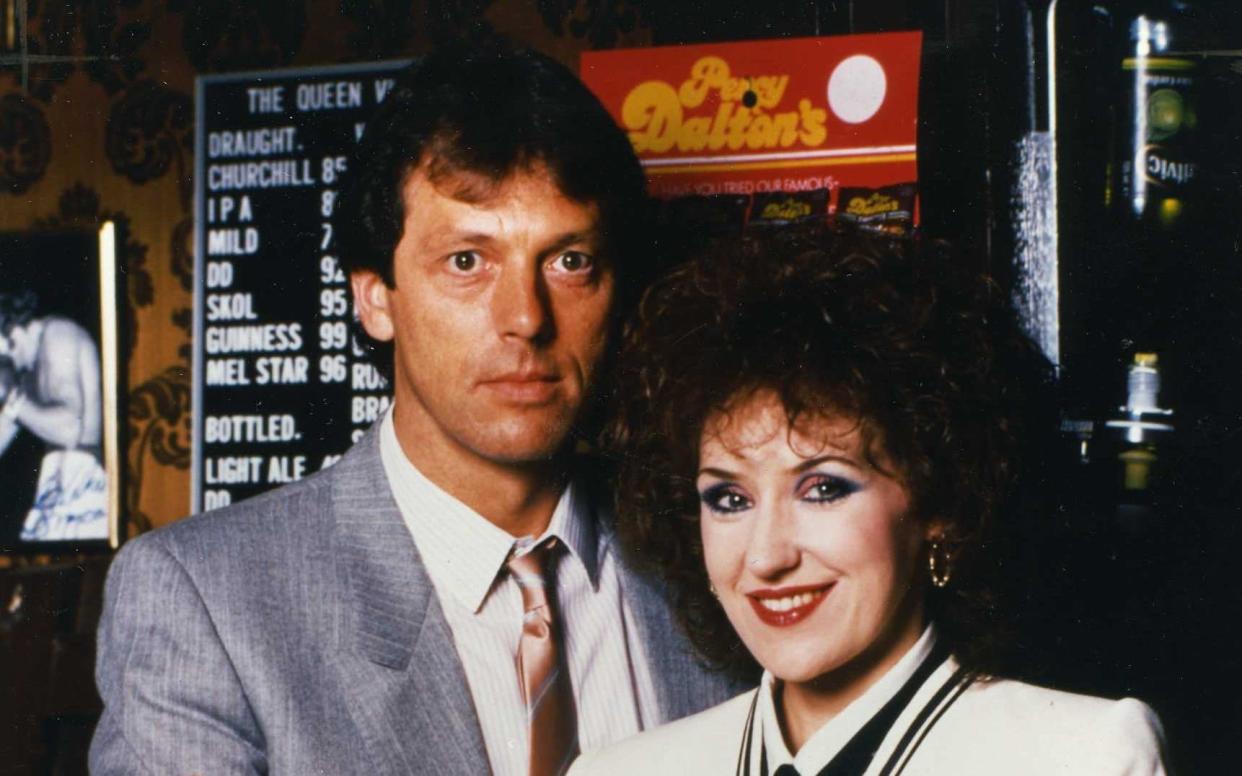 Leslie Grantham in his Eastenders heyday with Anita Dobson as Angie Watts - BBC