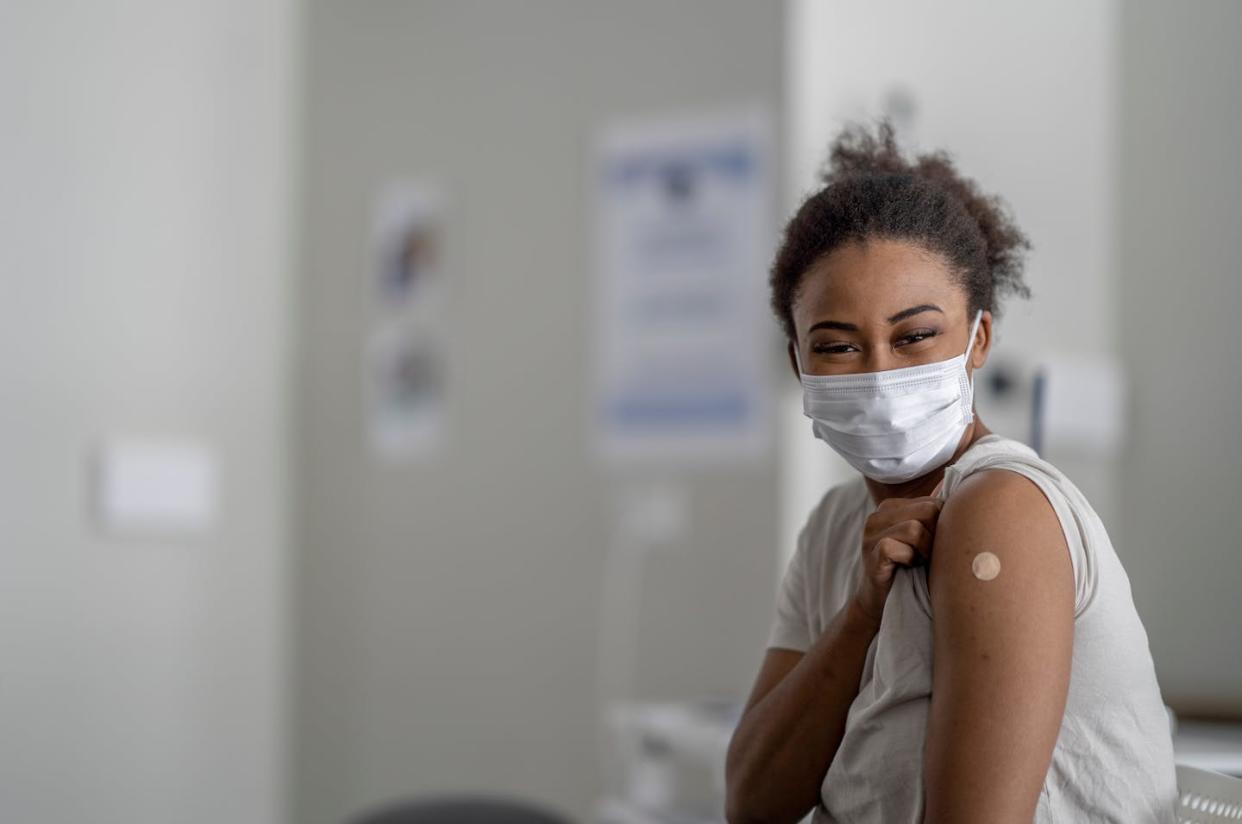 As of August 2022, COVID-19 vaccination rates in Black and Hispanic people exceeded those of white Americans nationally, but only for the initial shots. <a href="https://www.gettyimages.com/detail/photo/getting-vaccinated-royalty-free-image/1363894755?adppopup=true" rel="nofollow noopener" target="_blank" data-ylk="slk:FatCamera/E+ via Getty Images;elm:context_link;itc:0;sec:content-canvas" class="link ">FatCamera/E+ via Getty Images</a>