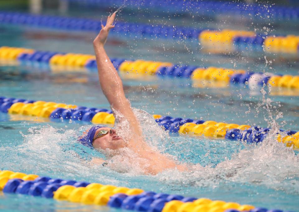 University of Florida freshman Jonny Marshall competes in the SEC championship meet on Saturday, Feb. 24, 2024, at James E. Martin Aquatic Center in Auburn, Ala.