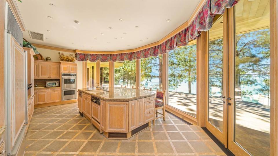 The gourmet kitchen with panoramic views.
