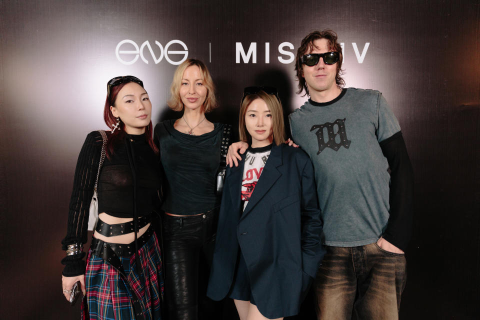 Mulli Li, executive director for Misbhv in Greater China; Natalia Maczek, founder of Misbhv; ENG founder Sherry Huang, and Tomek Wirski, Misbhv creative director, at the Chengdu flagship opening.