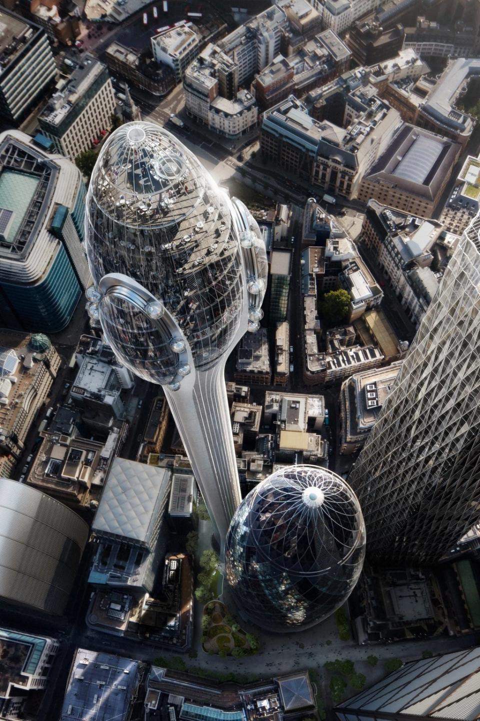 The Tulip would have been London’s highest viewing platform at almost 1,000 ft above the City (DBOX/Foster + Partners)