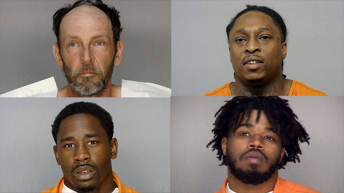 Four inmates escaped from the Bibb County jail in downtown Macon early Monday morning. Clockwise from left, the inmates are Joey Fournier, Johnifer Barnwell, Chavis Stokes and Marc Anderson.