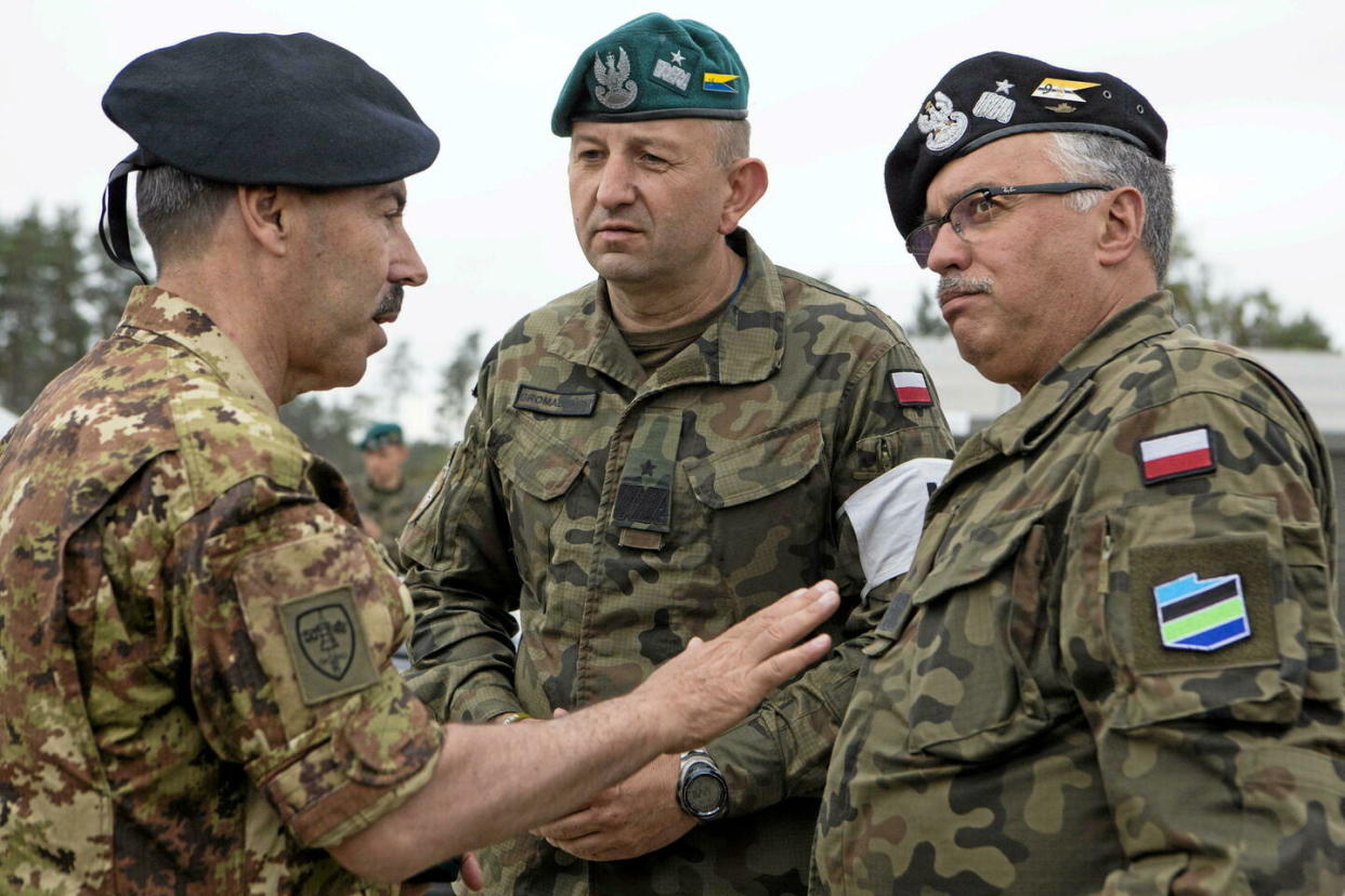 Le général Jaroslaw Gromadzinski (au centre) lors de l'exercice de l'Otan Saber Strike en 2017.  - Credit:Marek Maliszewski/Enpol/Sipa