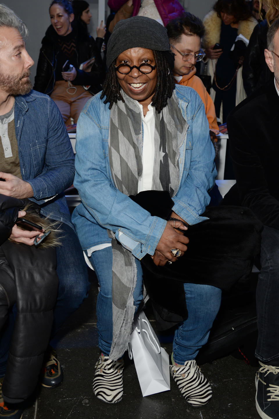 Whoopi Goldberg attends the Chromat AW18 front row during New York Fashion Week at Industria Studios on February 9, 2018 in New York City. (Photo: Getty Images)