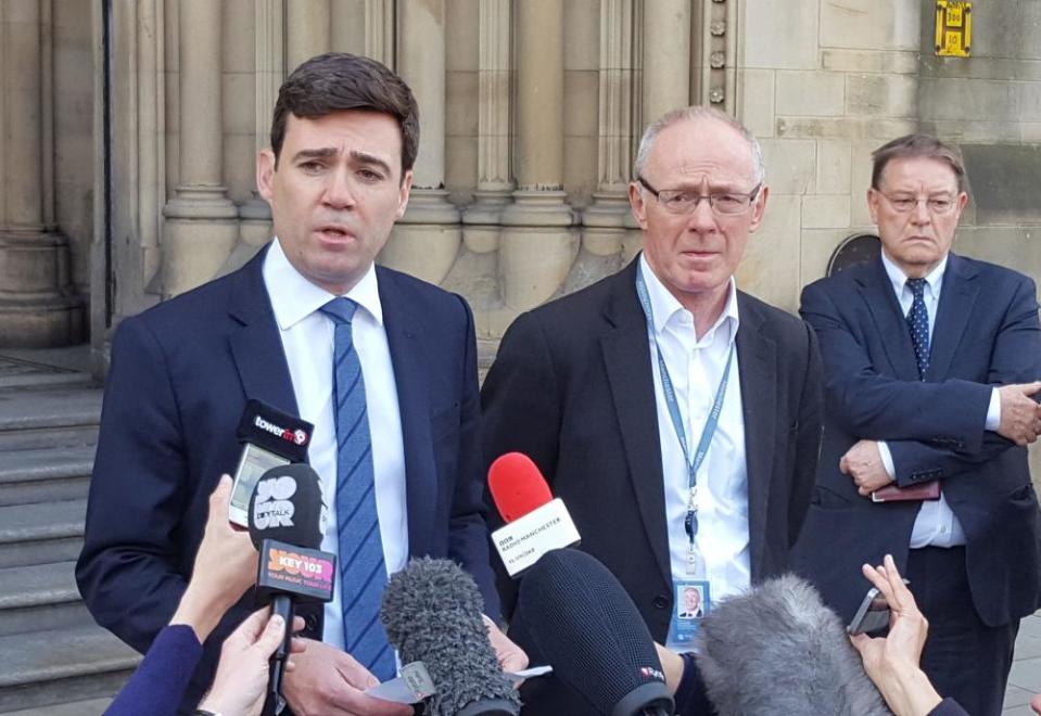 Andy Burnham speaks to media