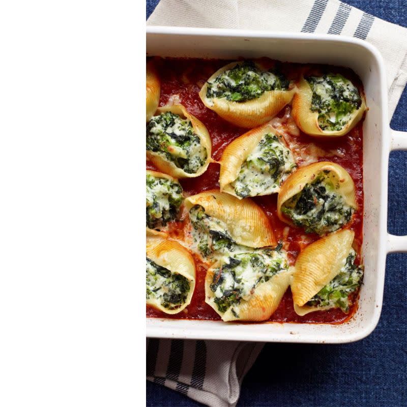 Vegetable and Three-Cheese Stuffed Shells