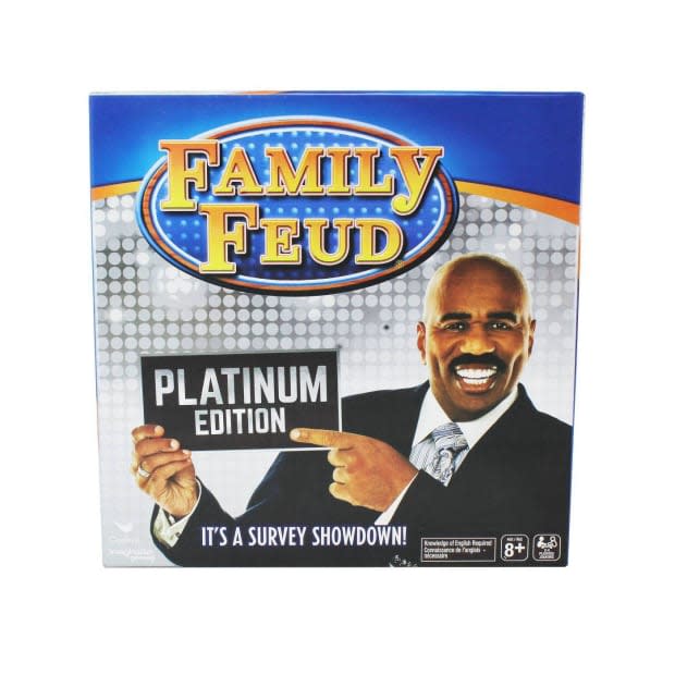 <p><a href="https://www.amazon.com/Steve-Harvey-Family-Platinum-Adults/dp/B07S1CS7Q7?crid=V04WK1LIDWYX&keywords=Family+Feud+Platinum+Edition&qid=1678061699&s=toys-and-games&sprefix=family+feud+platinum+edition%252Ctoys-and-games%252C92&sr=1-1&linkCode=ll1&tag=parade03-20&linkId=125670e12824cd038f15495c6849fa44&language=en_US&ref_=as_li_ss_tl" rel="nofollow noopener" target="_blank" data-ylk="slk:Amazon;elm:context_link;itc:0;sec:content-canvas" class="link ">Amazon</a></p>