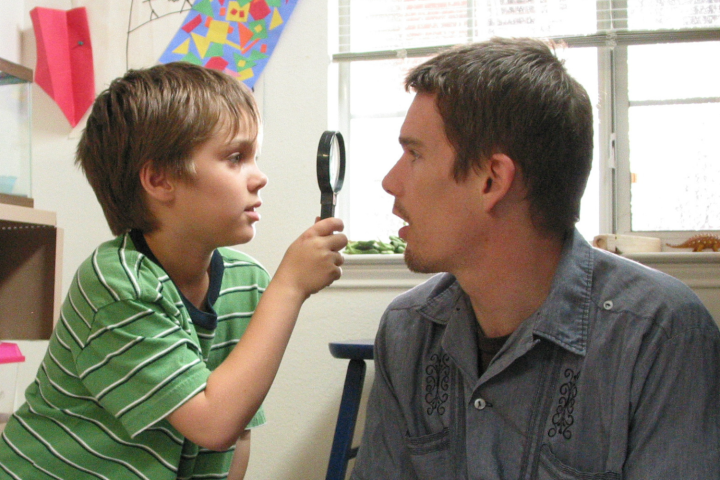 Ellar Coltrane and Ethan Hawke in Boyhood (2014)