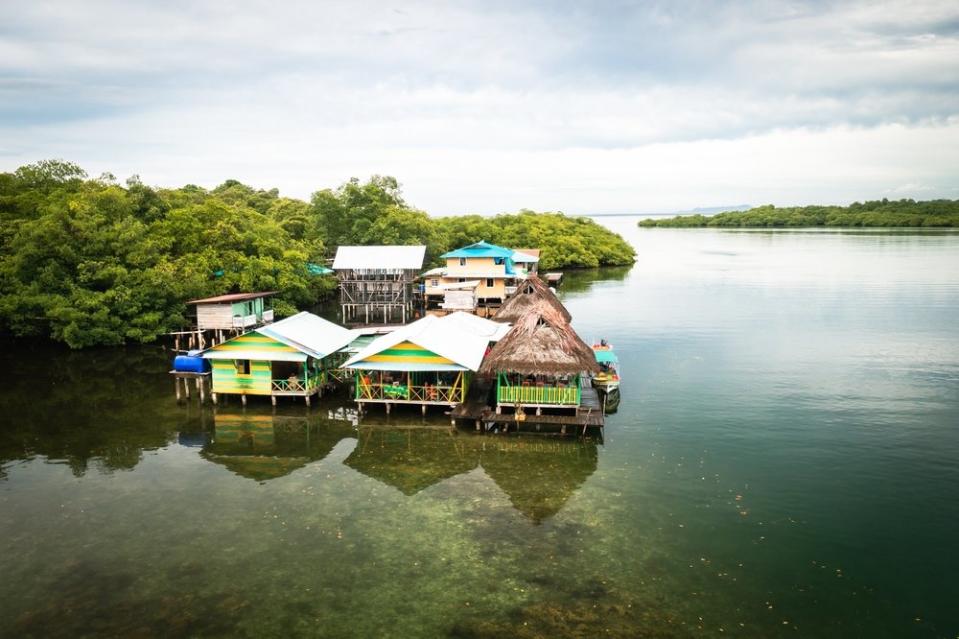 houses on Bocas del Toro Panama near the border