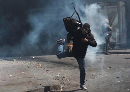 Protests against Ecuador's President Lenin Moreno's austerity measures, in Quito