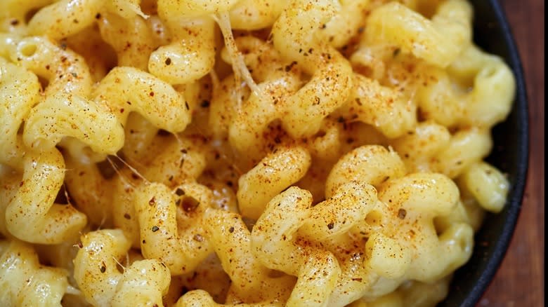 Close-up of warm paprika mac and cheese