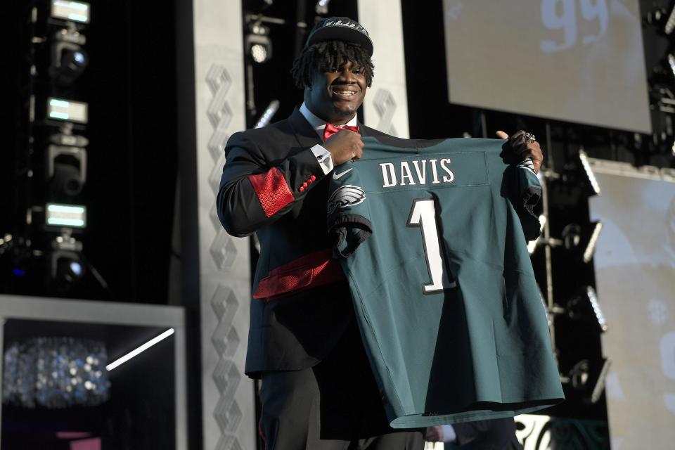 Defensive tackle Jordan Davis of Georgia was the Philadelphia Eagles' first-round pick in the NFL draft and the 13th pick overall.