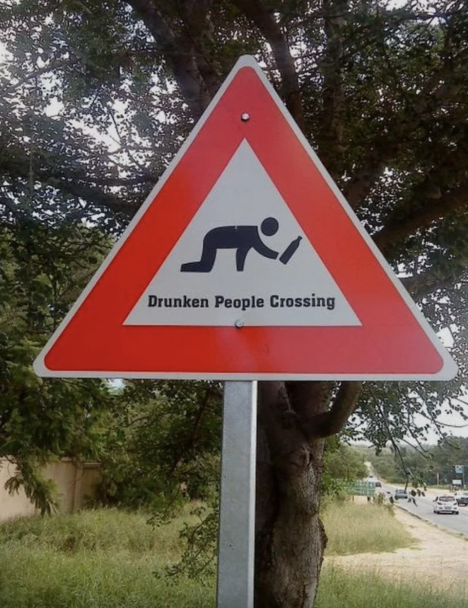 "Drunken people crossing"