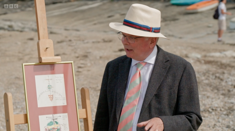 The original designs for King Charles' investiture crown were revealed on Antiques Roadshow. (BBC)