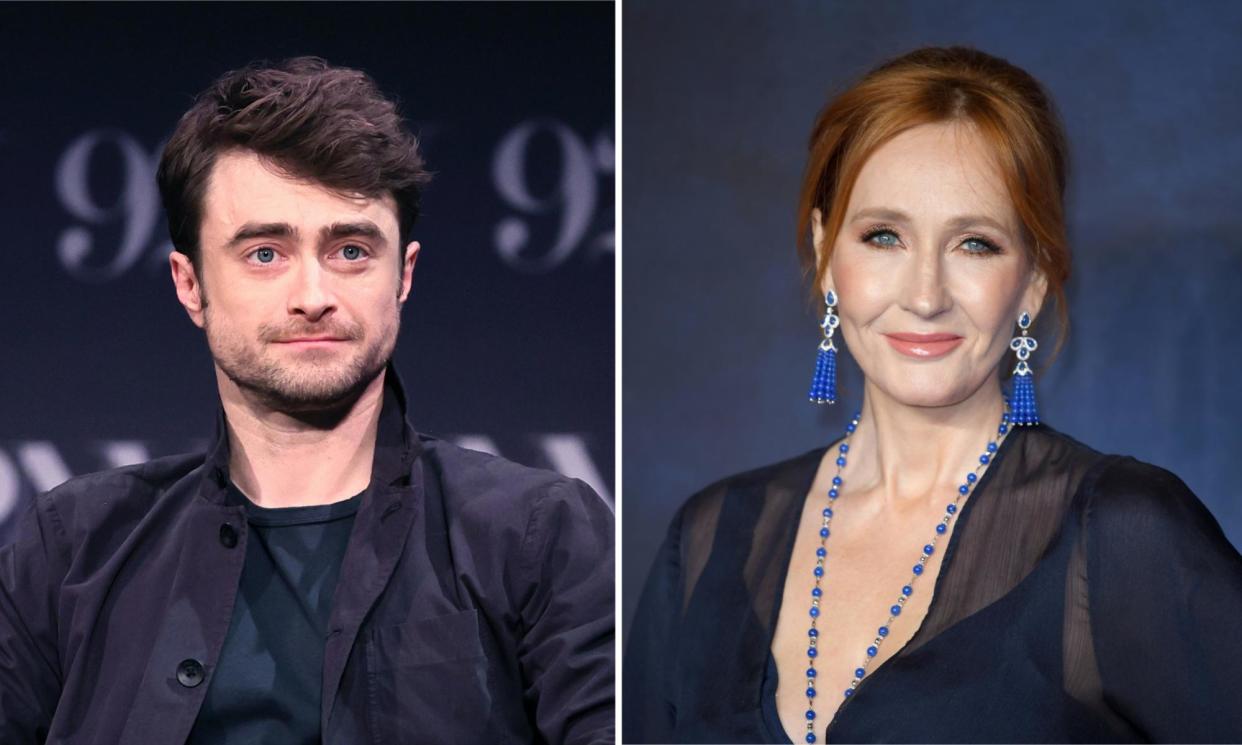 <span>Daniel Radcliffe and the Harry Potter author JK Rowling.</span><span>Composite: Getty Images</span>