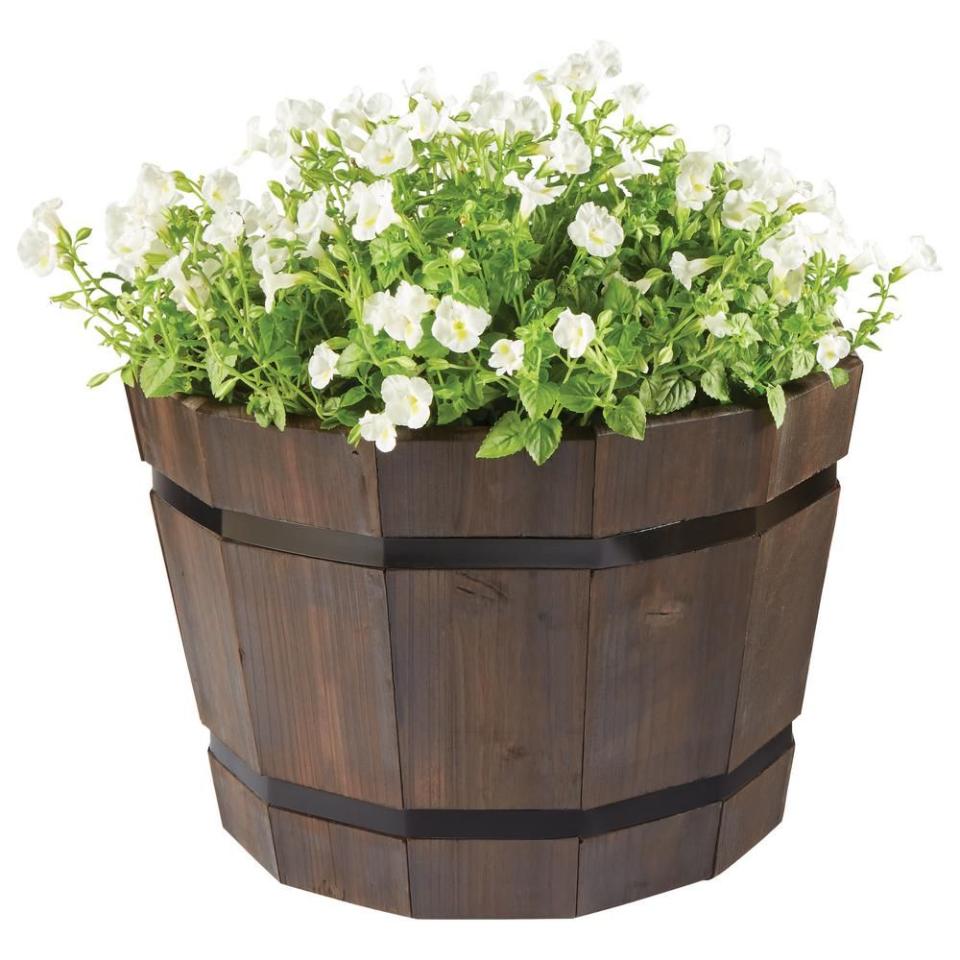 20 in. Dia. Dark Flame Barrel Planter