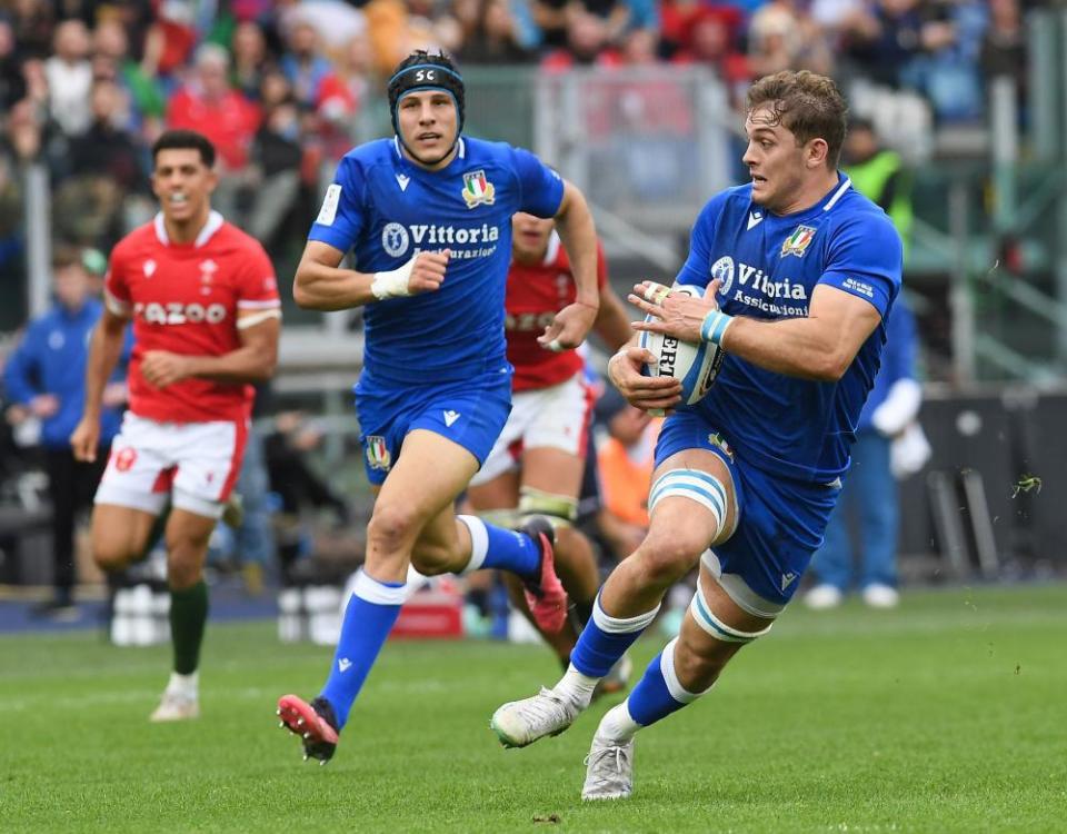 Lorenzo Cannone in action against Wales.