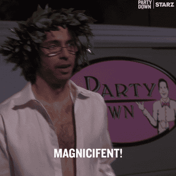 roman yelling magnificent in season 2 of party down