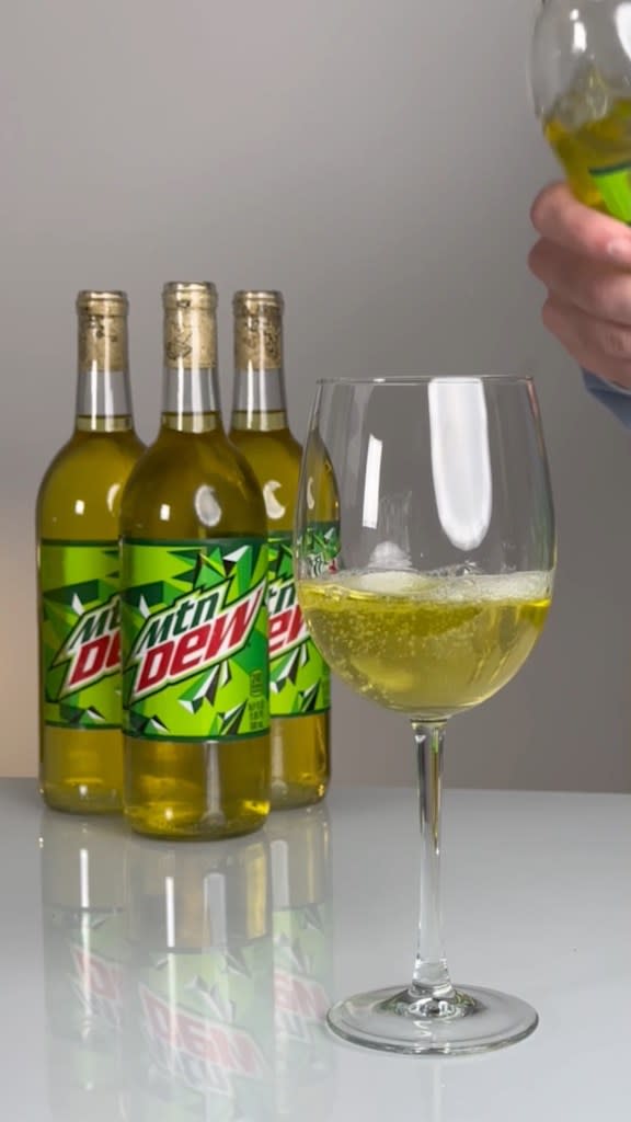 A man made wine out of Mountain Dew. @goldenhivemead via ARK Media