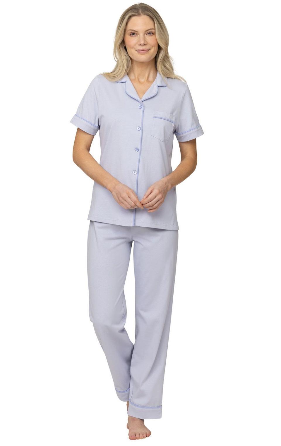 PajamaGram Short-Sleeve Boyfriend Pajamas