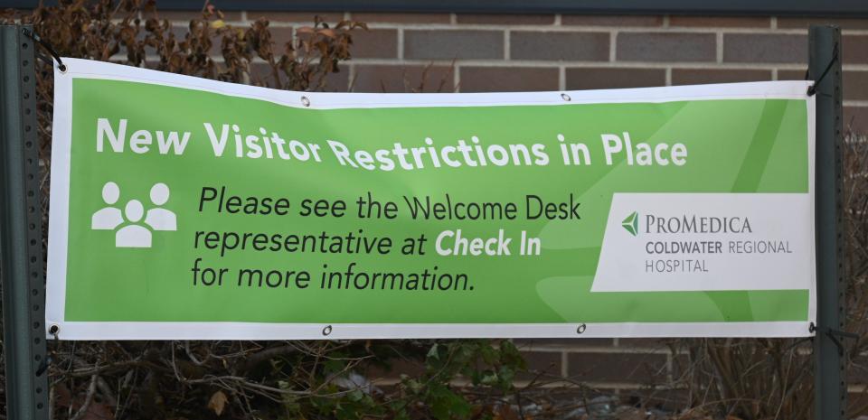Increases in COVID-19 cases brought a return of visitor restrictions at ProMedica Coldwater Regional Hospital.