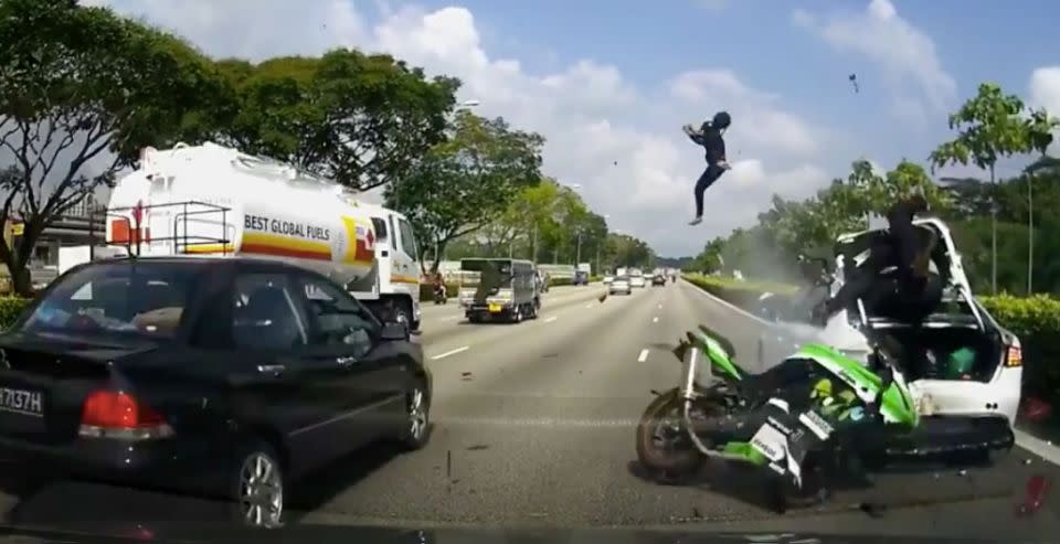 Dramatic dashcam footage captured the accident. Source: Facebook