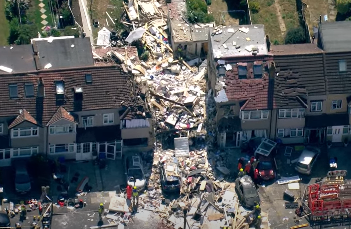 The house was completely destroyed as locals reportedly heard a ‘loud bang’  (Screengrab)