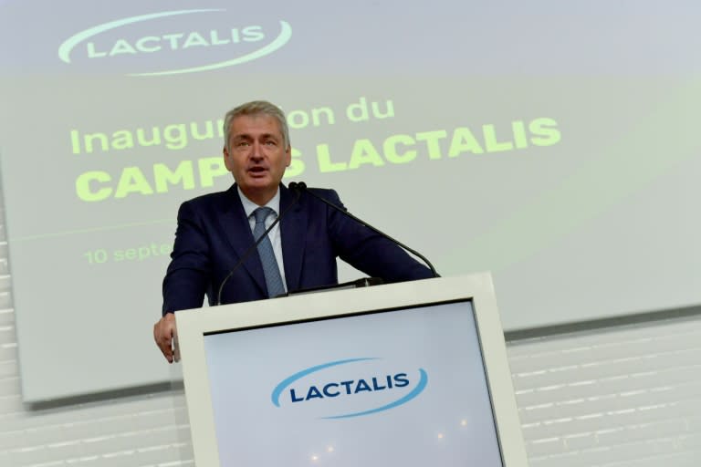 Emmanuel Besnier, Président de Lactalis, lors de l'inauguration du campus du groupe à Laval, Mayenne, le 10 septembre 2024 (JEAN-FRANCOIS MONIER)