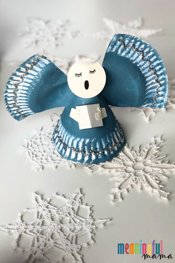 How to make paper angels + paper angel template - Messy Little Monster