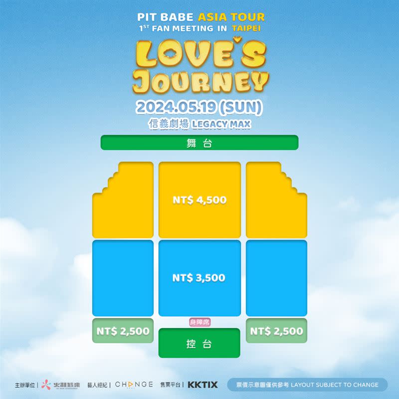 【PIT BABE ASIA TOUR 1st FAN MEETING “LOVE’S JOURNEY” in TAIPEI】售票資訊。（圖／WOW集團-火種娛樂提供）