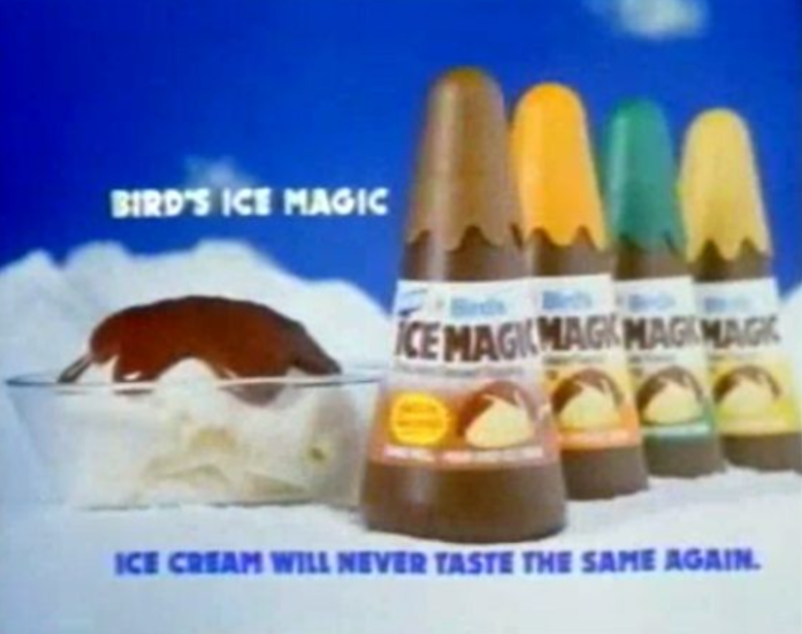 Bird’s Ice Magic. Went hard on ice cream. More of a game than a snack.
