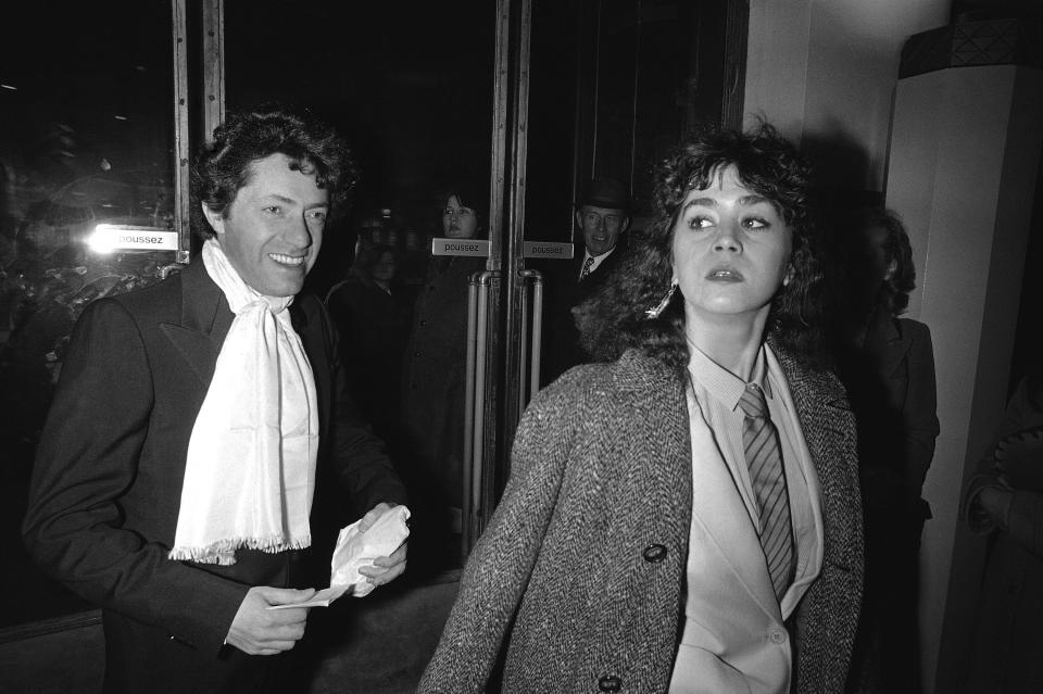 Actress Maria Scheider with unknown man on Feb. 2, 1980. (AP Photo/Remy De La Mauviniere)