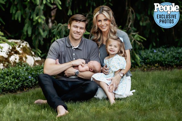 <p>Alyssa Ashley Photography | Connecticut Family Photographer</p> Laura Rutledge and her husband, Josh Rutledge, with her kids, daughter Reese and son Jack