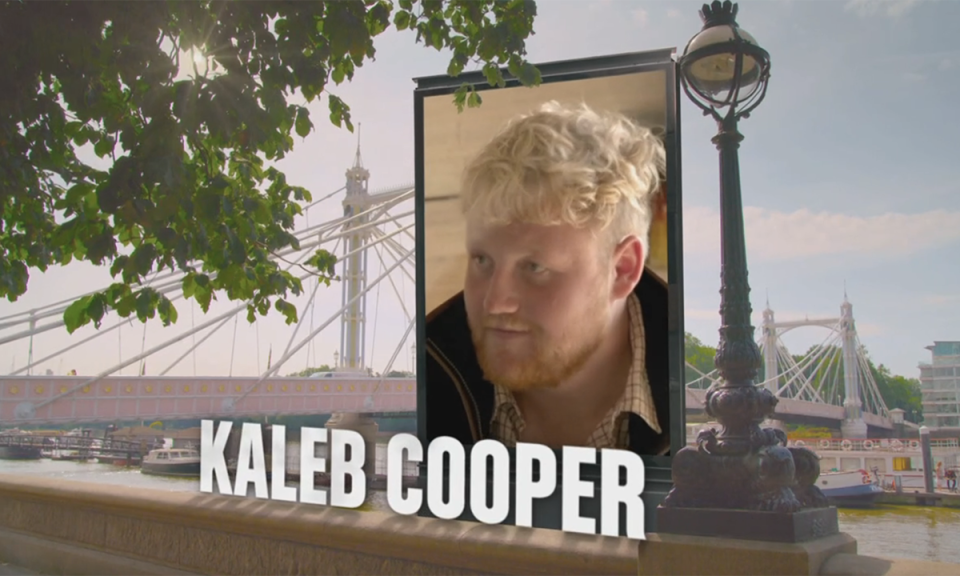 After the words 'Britain's biggest penis', This Morning cut to a picture of Kaleb Cooper. (ITV screengrab)
