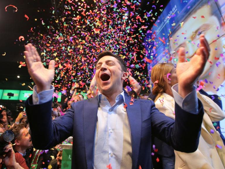 Ukraine election: Comedian Volodymr Zelensky elected president in landslide win, humiliating incumbent Petro Poroshenko