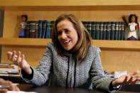 Independent pre-candidate for the presidential election 2018, Margarita Zavala, gestures during an interview with Reuters in Mexico City, Mexico January 16, 2018. REUTERS/Carlos Jasso